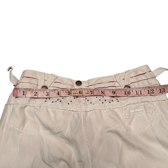 Vintage Da nang White Silk Corgo Pants with Studded Cargo Pockets - Picture 12 of 16